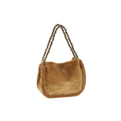 sac porté épaule fausse fourrure anses twistées - CALIBULLE Kaki