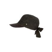 Casquette en raphia et visière rabanne avec ruban ajustable - CAPOA  Noir