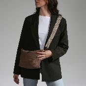 Sac velour cotelé avec 2 anses interchangeables tendance - DUVICA Moka