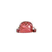 sac porté travers forme demi-lune doudoune metalisée - LUNIDUX Brique