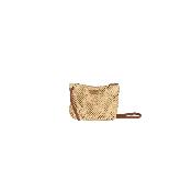 Sac porté travers en raphia crocheté réglable par noeud anses en cuir - COTINOA  Ecru