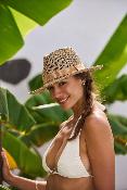 Chapeau tendance ajustable en jonc de mer - FEDORA Camel