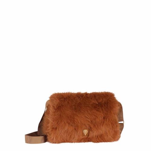 Porté travers à rabat effet fourrure tendance - FLAPELLI Fauve