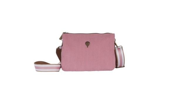 Porté de travers manchon tendance en velour cotelé octobre rose - MANIROSE  Rose pâle