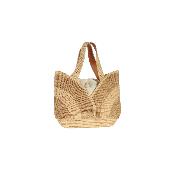 Sac en raphia bicolore forme tulipe tendance - TULIPOA  Ecru/Thé
