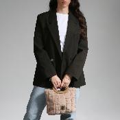 Porté travers effet fourrure avec anse ronde - CAROLE Beige