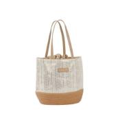 Sac porté épaule tendance brillant motif ethnique - MAJESTIC Ecru