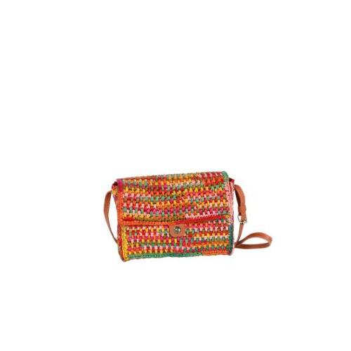 Porté travers crochet multico rabat raphia - PETISOA Multico