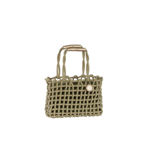 Grand sac porté travers jute irisée et filet tendance - FRANCINE Sauge