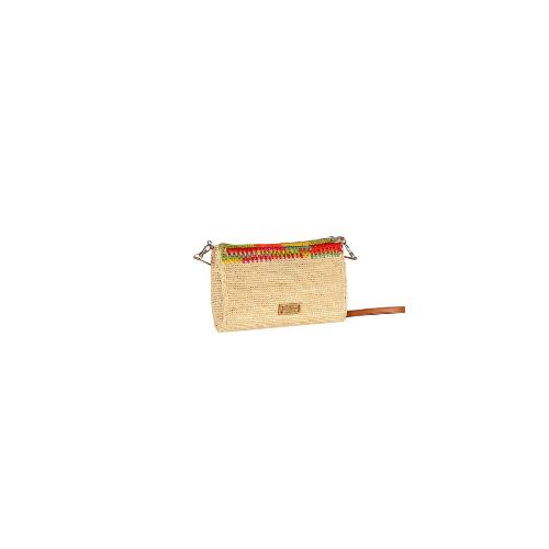 Petit porté travers avec bande en crochet de raphia multicolore – POCOA  Ecru
