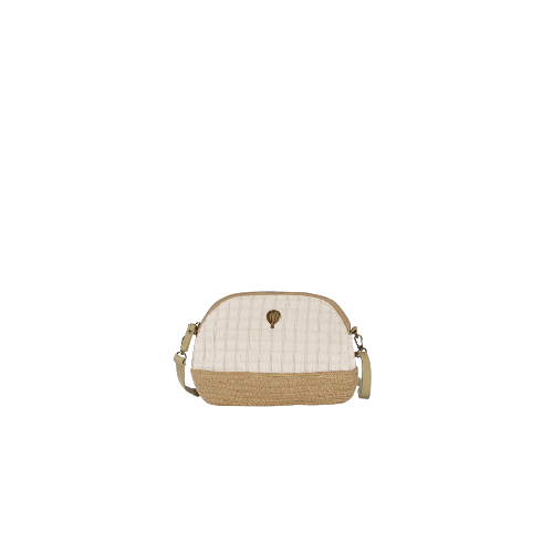 Sac porté travers demi-lune tissus gaufré tendance - GAUFRETTE Ecru