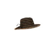 Chapeau tendance ajustable en raphia rayé à bord long - CAPAYA Noir / Thé