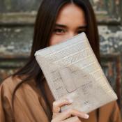 Pochette tendance brillante motif ethnique - SHERATON Beige