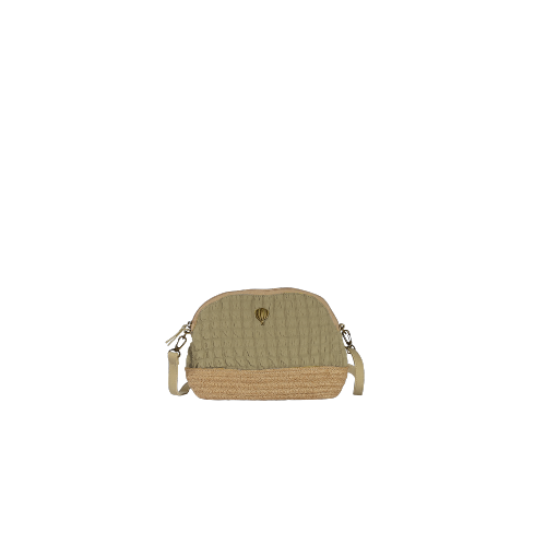 Sac porté travers demi-lune tissus gaufré tendance - GAUFRETTE Taupe
