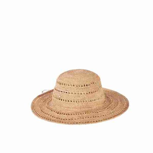 Chapeau raphia en crochet ajouré bord long - TULOSIA The