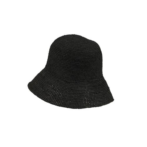 Chapeau raphia Bob Noir - l'Atelier du Crochet