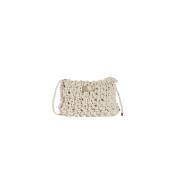 Sac cabas irisé tendance en corde avec pochon amovible  - CABALUX Ecru