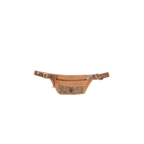 Banane tendance en cuir poche effet serpent irisé - REPTILANE  Camel