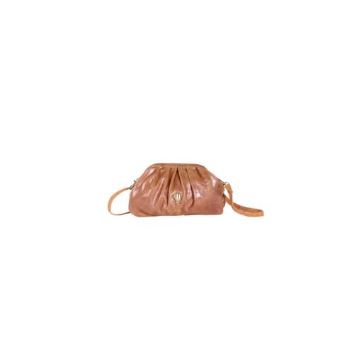 sac clip bag bourse en cuir effet irisé - STELLI Camel