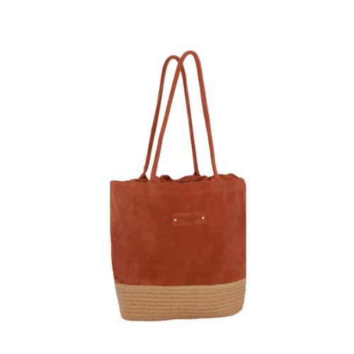 Porté d'épaule cuir velour - DOLCE Noisette