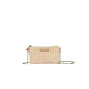 Sac porté travers en toile irisée anse chaine - COMTESSE Ecru