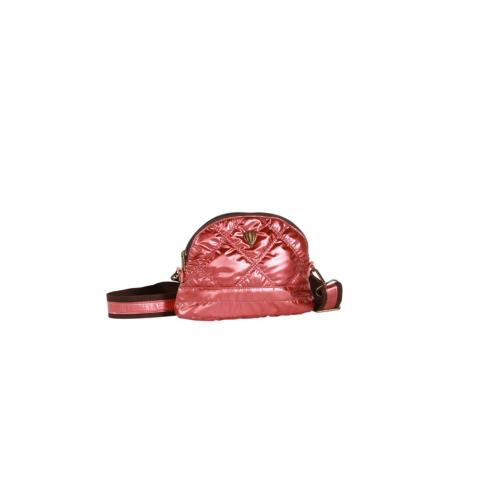 sac porté travers forme demi-lune doudoune metalisée - LUNIDUX Brique