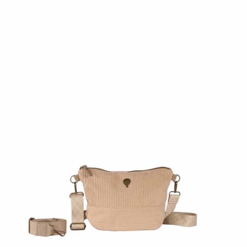 Sac velour cotelé avec 2 anses interchangeables tendance - DUVICA Beige