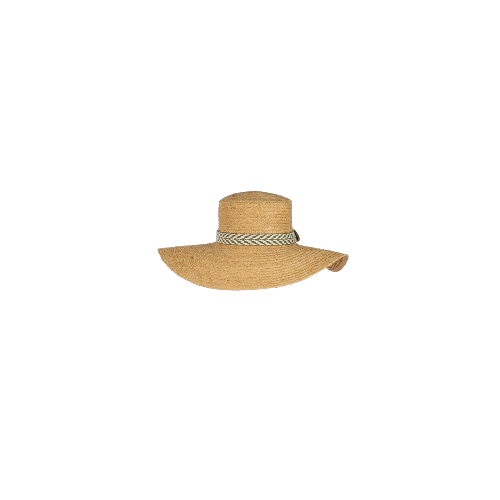 Chapeau bord long tendance ajustable tressé en raphia  - CAPARIS Kaki