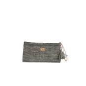 Longue pochette crochet dragonne cuir - LONGISOA Gris