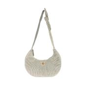 Grand sac porté travers jute irisée et filet tendance - FRANCINE Kaki