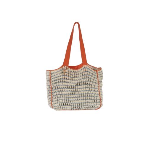 Cabas en crochet coton contratsé tendance  Orange