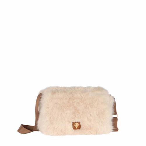 Porté travers à rabat effet fourrure tendance - FLAPELLI Ecru