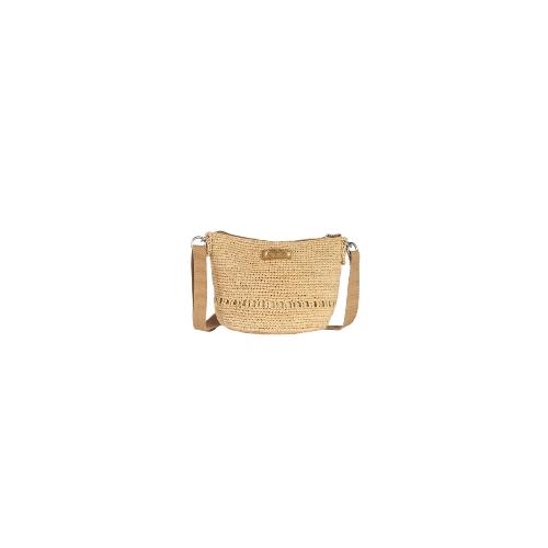 Sac porté travers forme iconique coloré avec sangles colorées - CARLTICOA  Ecru