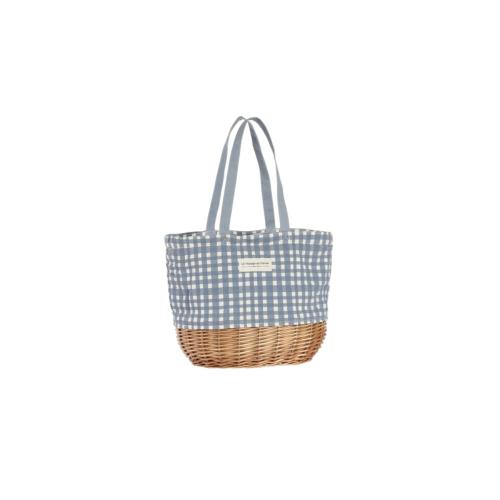 Panier isotherme imprimé vichy tendance - VICHIC Bleu Jeans