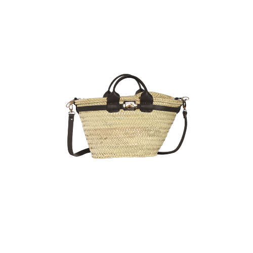 Petit panier chic et tendance anse en cuir - ERNESTINE  Noir