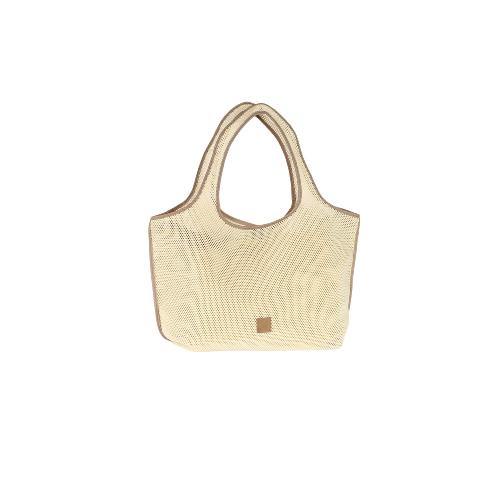 Porté épaule tendance style nid d'abeille avec pochon interieur amovible - EIFFEL Crème