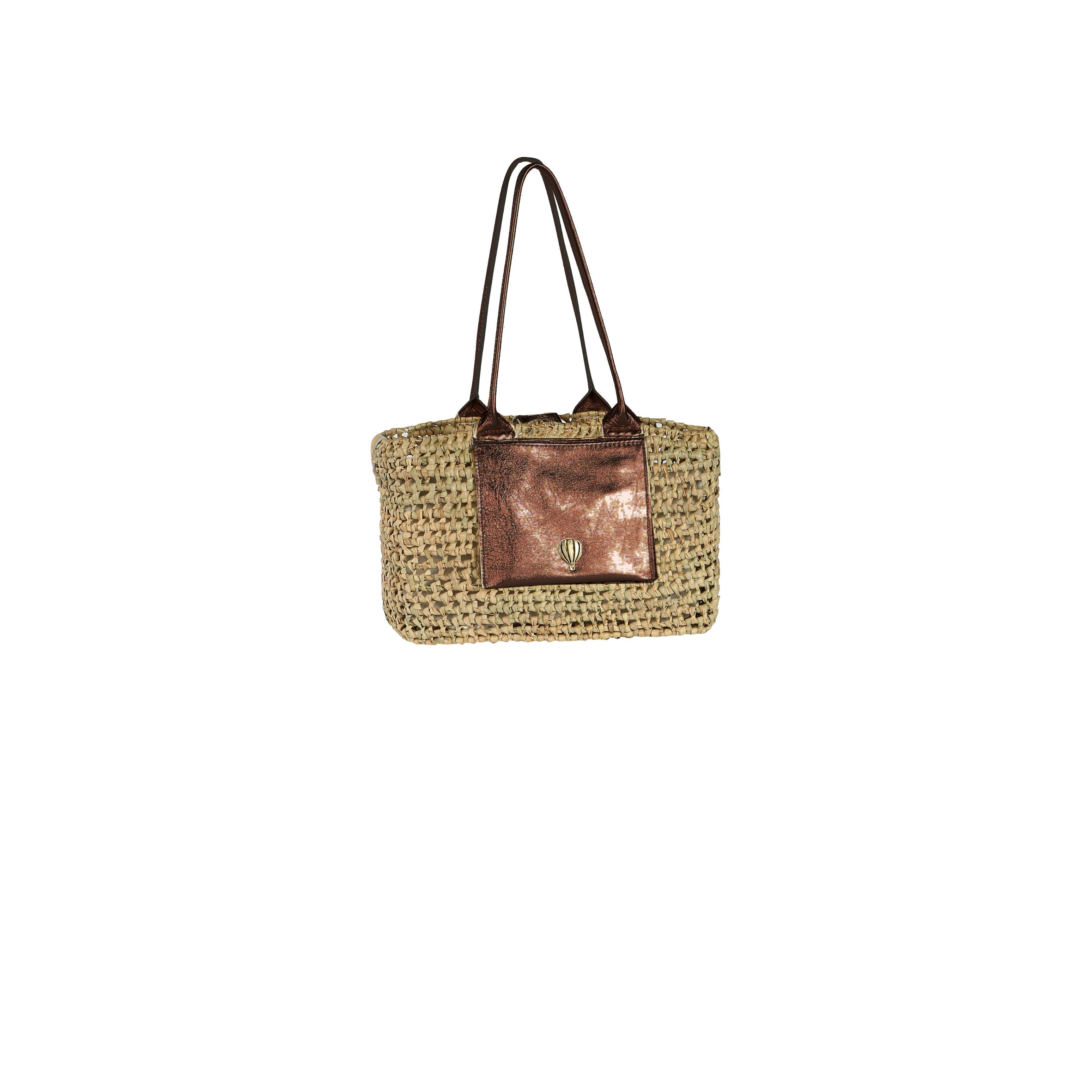 Panier en roseaux avec pochon amovible - MONACO Camel