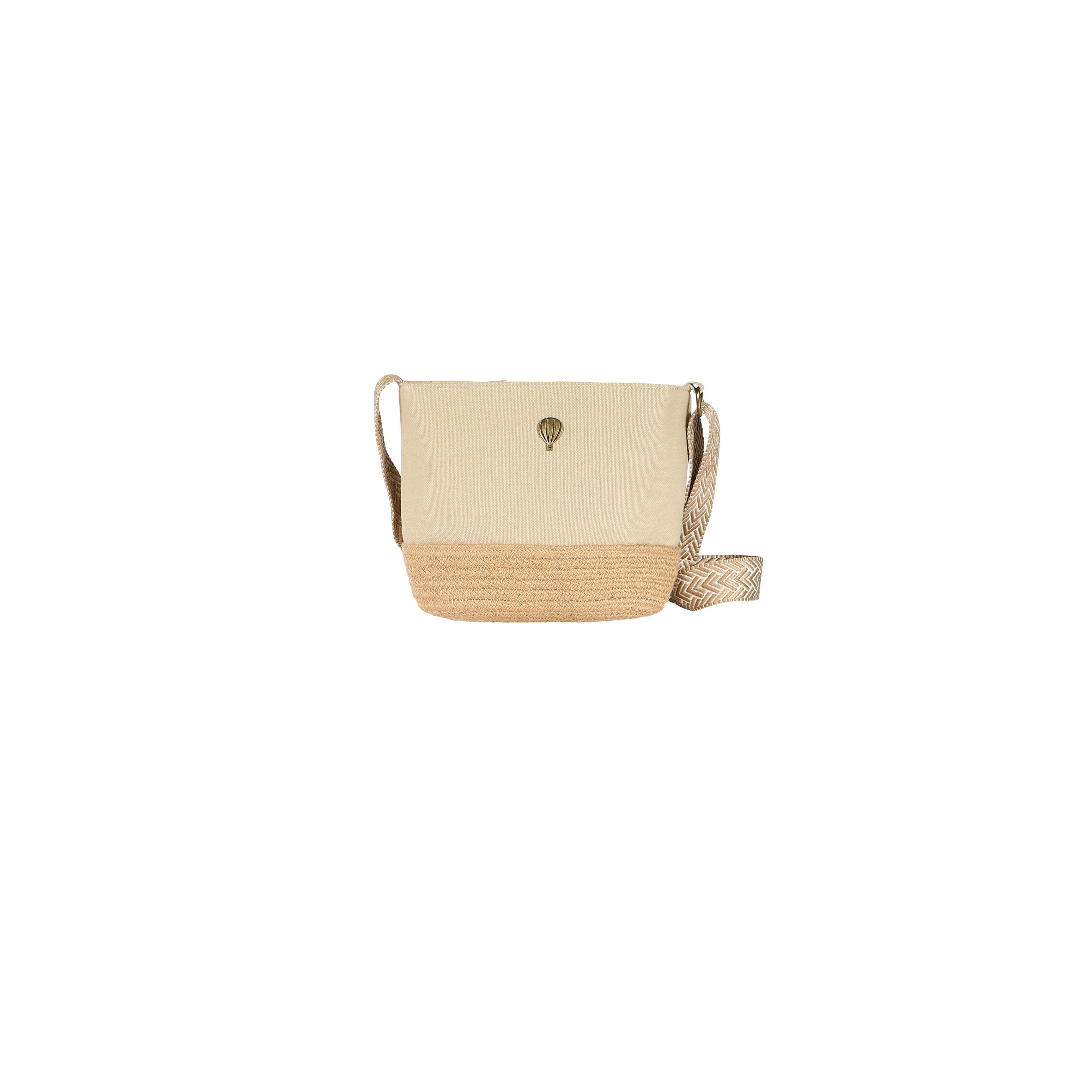 Porté travers tendance coloris uni anse fantaisie- CATERINA Beige