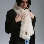 Echarpe doublé polaire effet fourrure tendance - COPELLI Ecru