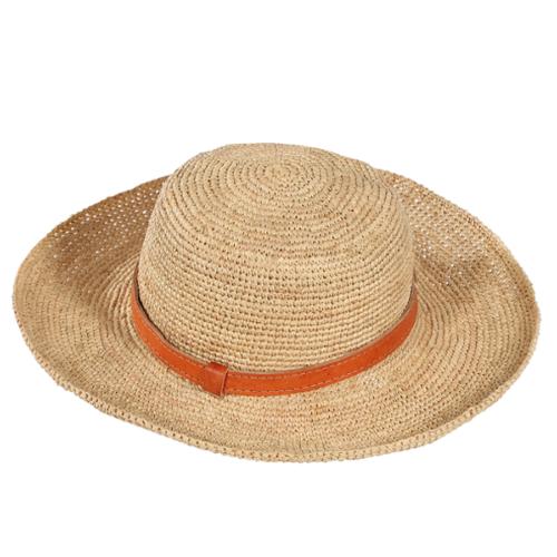 Chapeau bord long raphia - Indoa Thé
