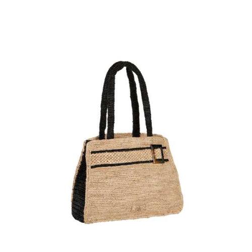 Sac à main en crochet - KELOA Thé / Noir