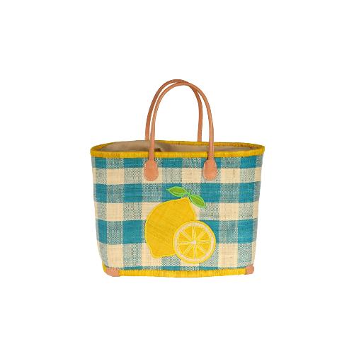 Panier en rabane avec jeu de découpes rayées - KALEIDO  Orange