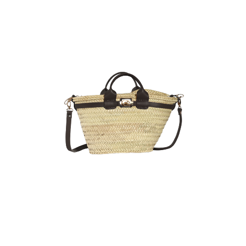 Petit panier chic et tendance anse en cuir - ERNESTINE  Noir