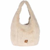 Grand sac effet fourrure tendance - PELLI Ecru