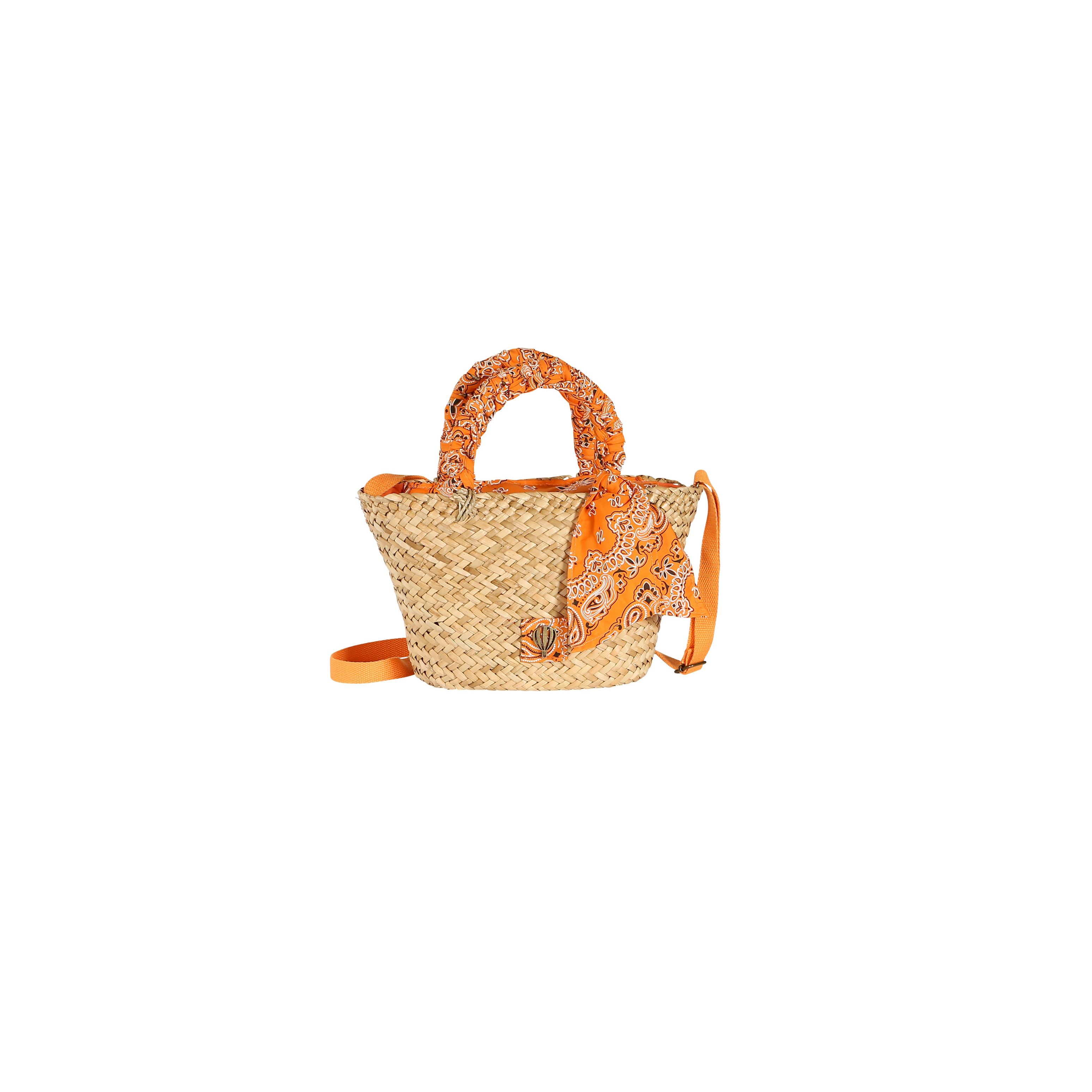 Petit panier tendance à poignées bandana – COWGIRL Orange