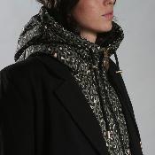 Plastron doudoune léopard tendance avec capuche - FAUVIDOUNE Camel