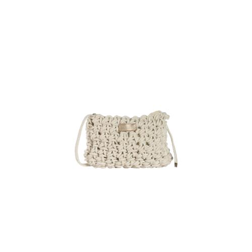 Sac cabas irisé tendance en corde avec pochon amovible  - CABALUX Ecru