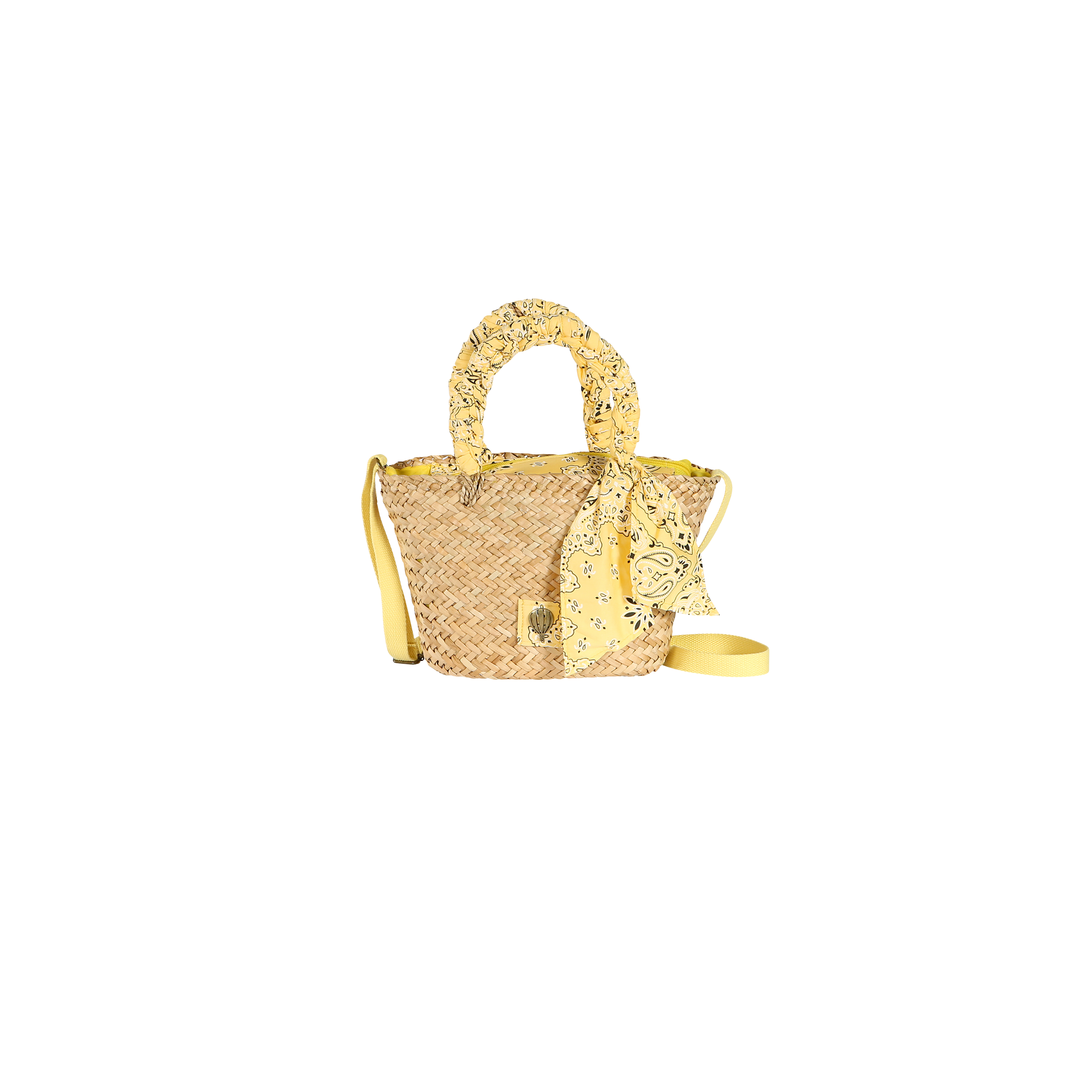 Petit panier tendance à poignées bandana – COWGIRL Jaune