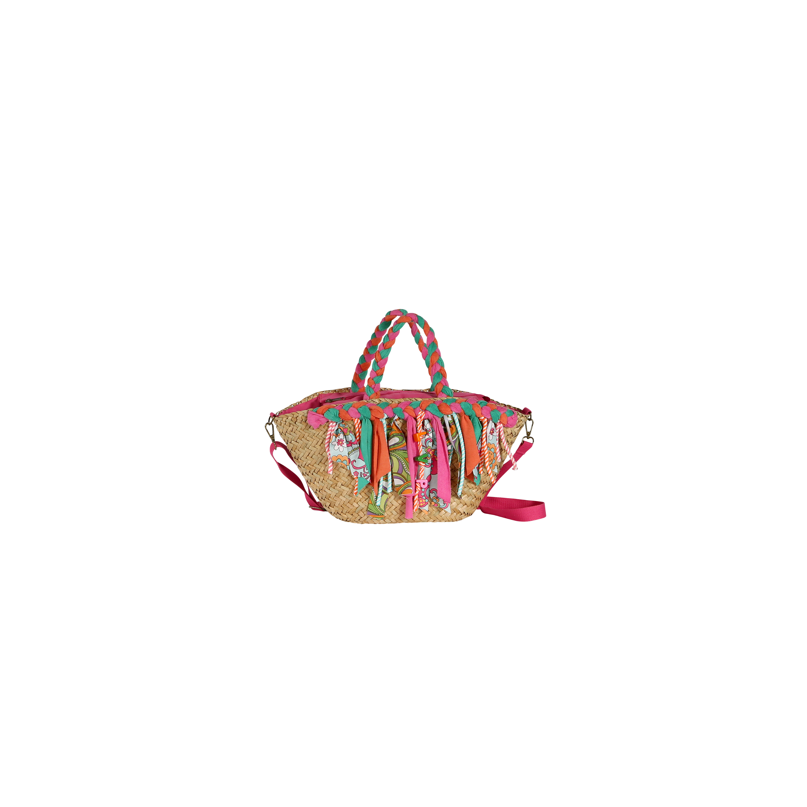 Panier tendance avec anses et franges fantaisie - PINATA Multico