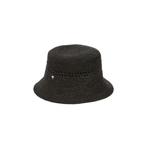 Chapeau bob tendance en raphia ajouré - BOBOA Noir